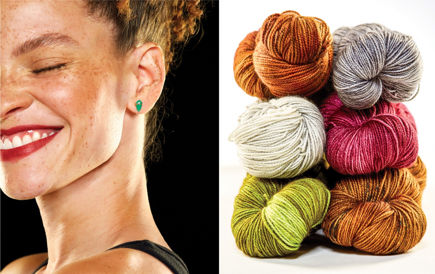 19GG:earrings and yarn
